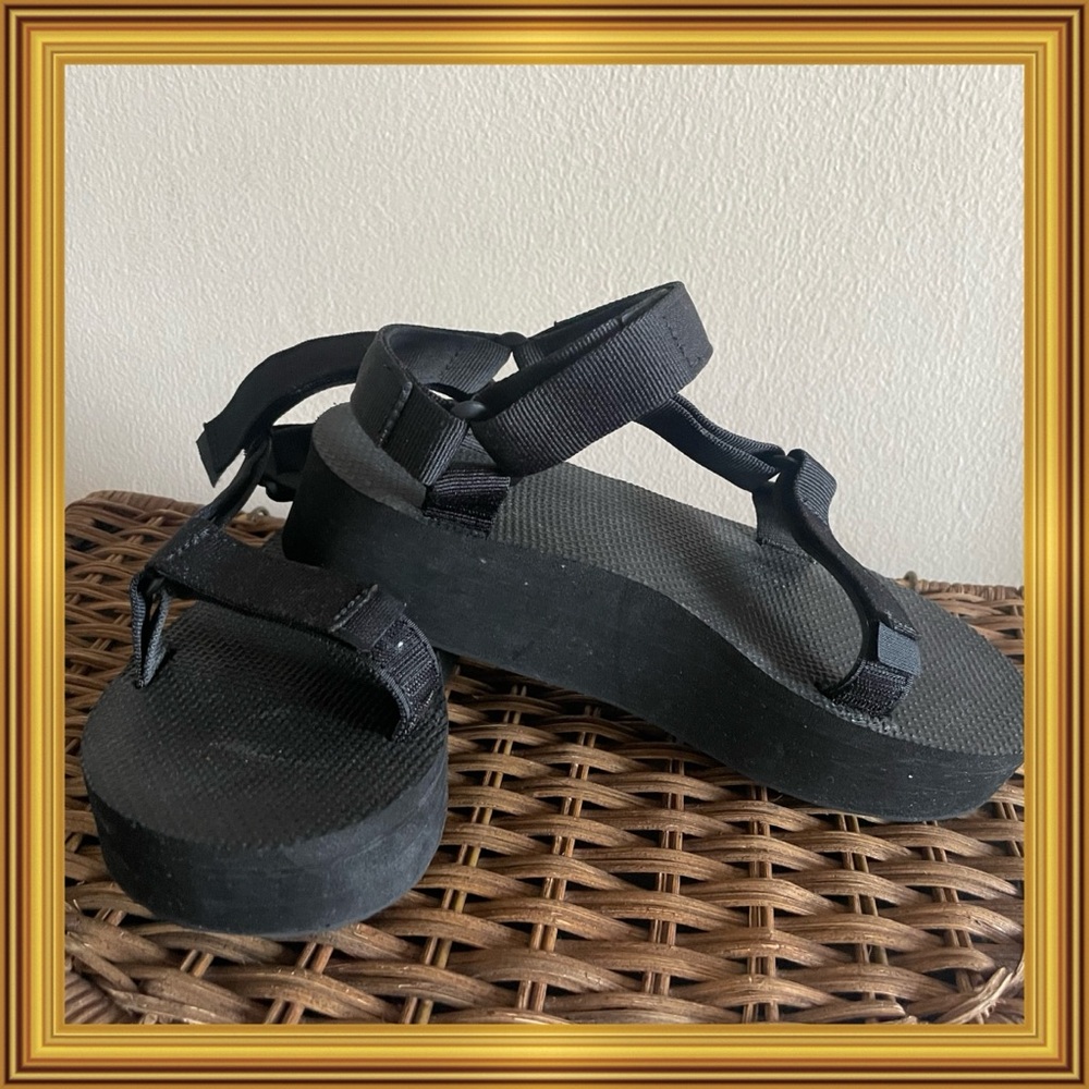 Teva Black Flatform Sandals